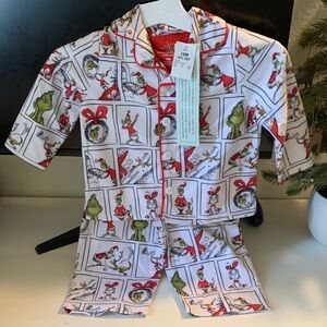 Dr. Seuss Grinch Kids Pajama Set - Red and White